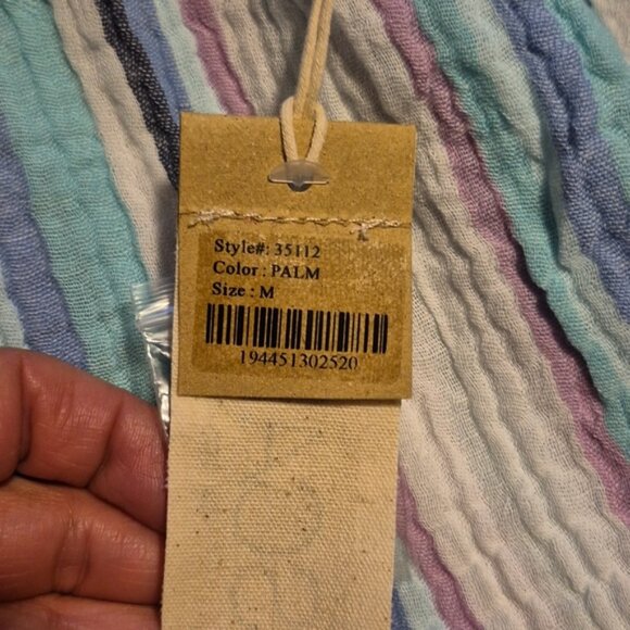 NWT Escape by Habitat Cotton Crinkle button Shirt Sz.M - Picture 6 of 9